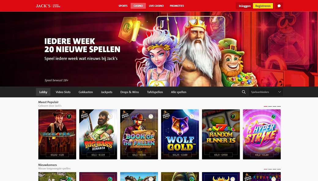 Jacks Casino online screenshot